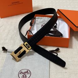 Black Crocodile Embossed Genuine Leather Belt