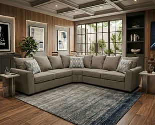 NEW UTAH KHAKI SECTIONAL SOFA, INCLUDING FREE DELIVERY PAY UPON ARRIVAL