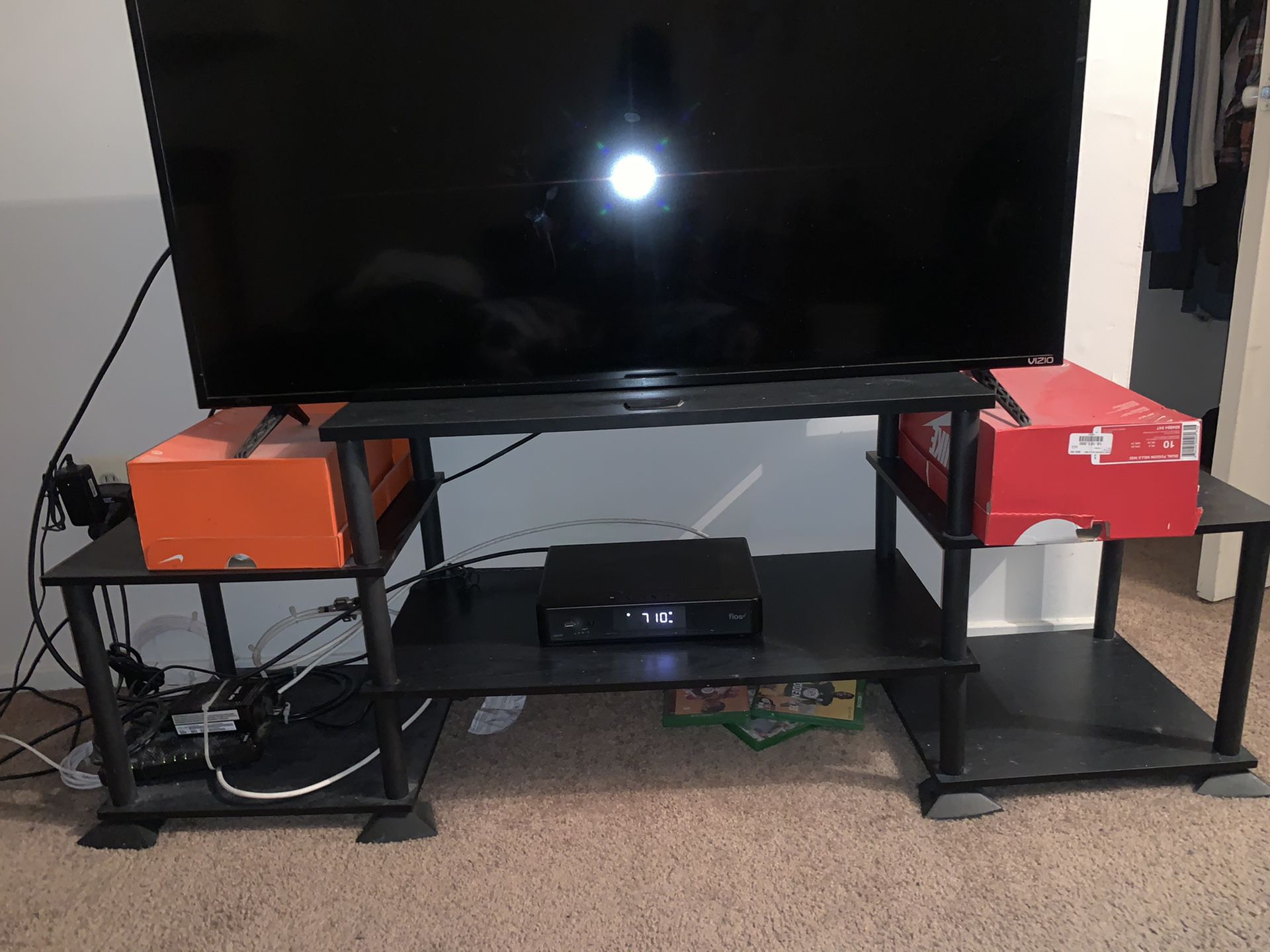 Black “Wood-Look” TV Stand - MOVING SOON, MUST GO!
