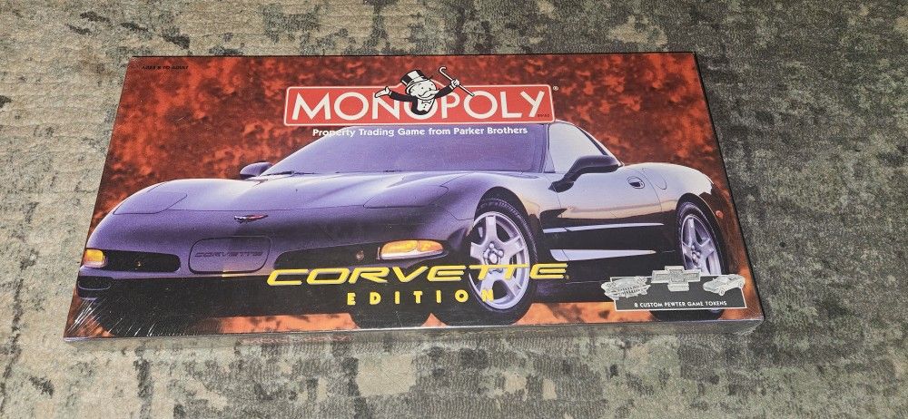 Monopoly Corvette Edition (1998) by USAOPOLY - BRAND NEW IN BOX FACTORY SEALED!