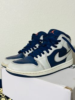 Nike Air Jordan 1 Mid Blue White Sneakers