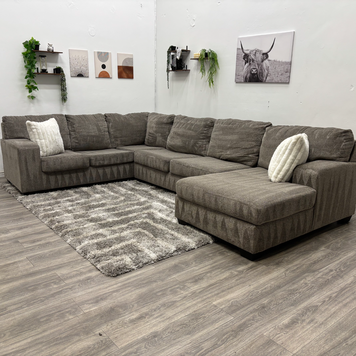 Grey Sectional Couch - Free Delivery