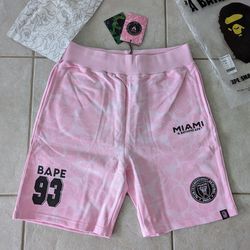 Inter Miami x Bape 30th Anniversary Shorts Black Pink Grey Camo