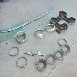 61 Chevy Impala Parts Headlight Bezels Buckets And Rear Scallops For 2dr Bubble Top Light Bezels 