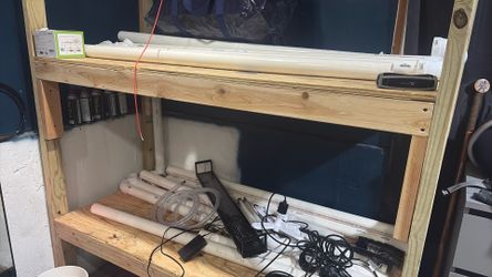 Hydroponic setup minus wood