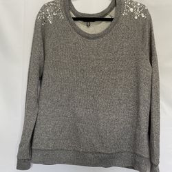 Victoria Secret Gray Rhinestone Sweatshirt Large
