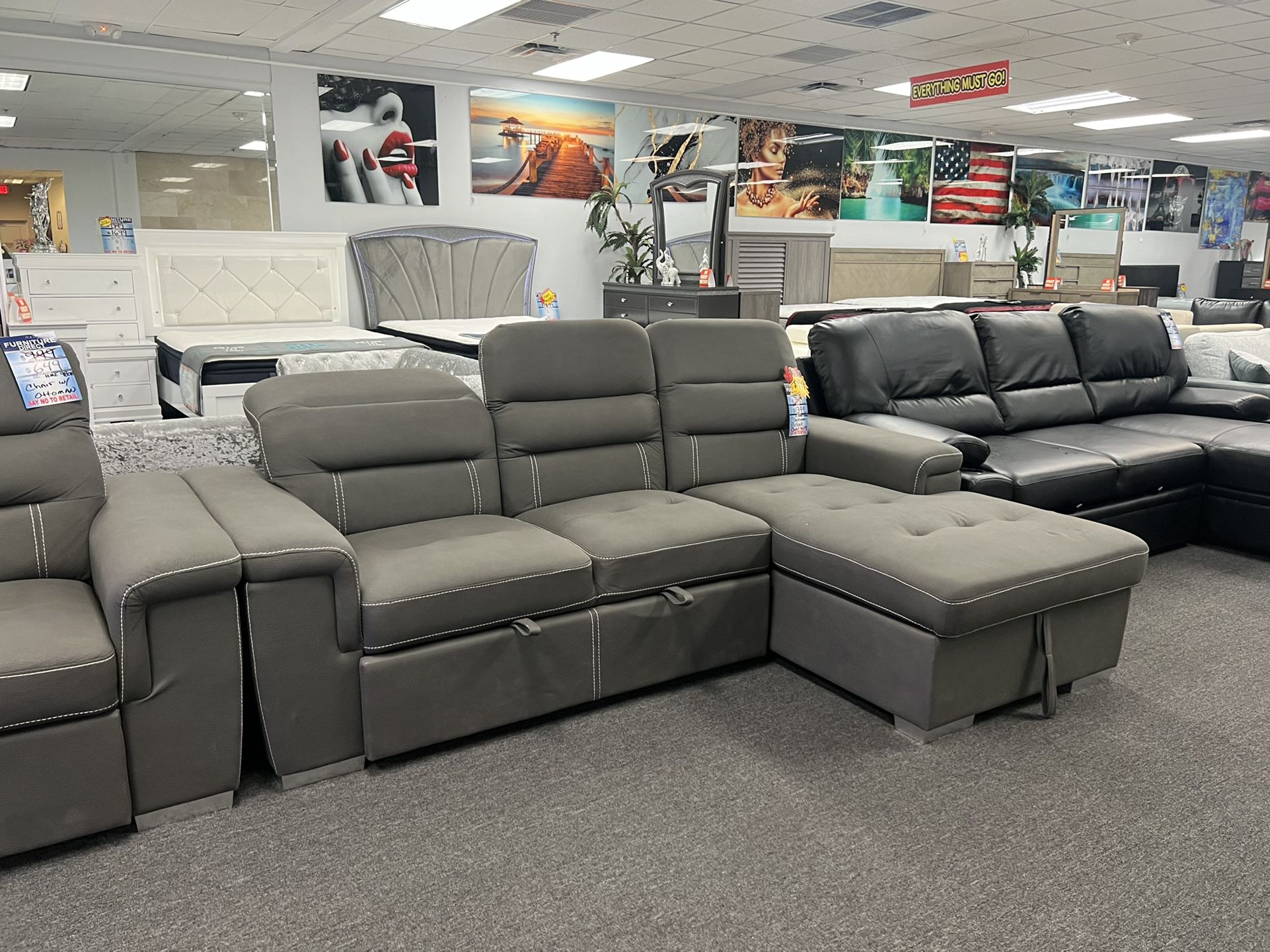 Beautiful Pull Out Sleeper Sectional On Sale For $899