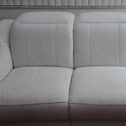 Recliner Leather Couch White 