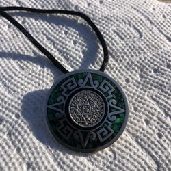 Vintage Mexican Sterling Silver Aztec Calendar Brooch/pendant
