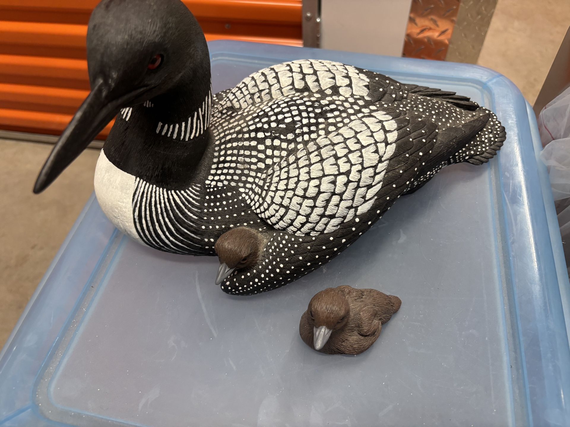 Vintage Mother Loon With Chick