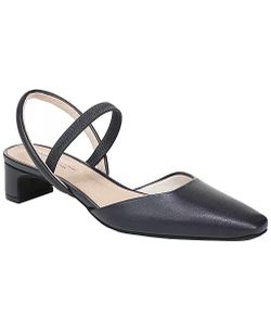 Low block heel sling backs