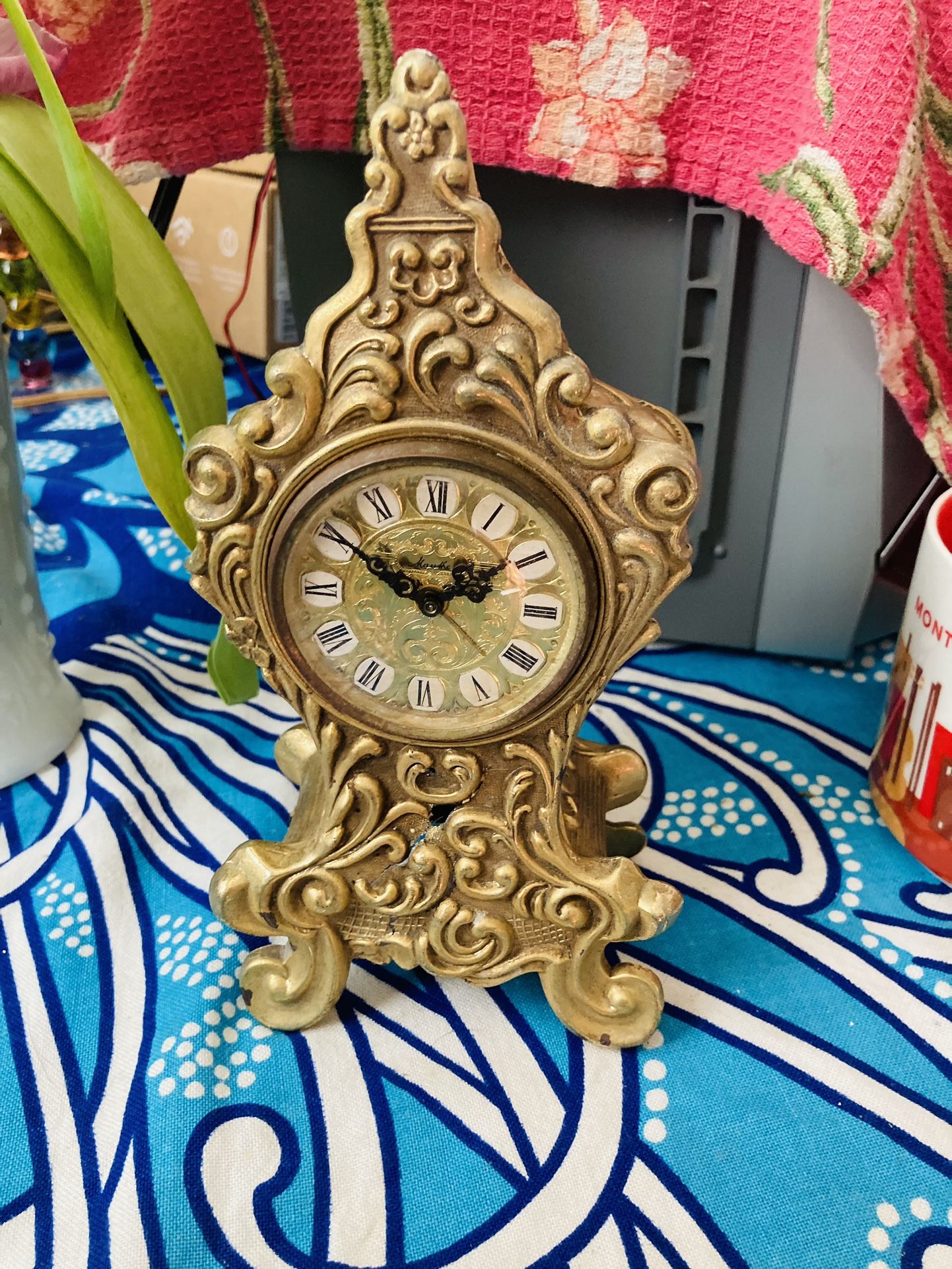 🕰️ Rare Antique MAUTHE Bronze Gilt Louis XV Rococo Style Mantle Clock 