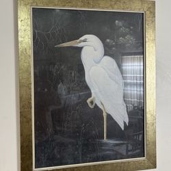 Great White Heron Signed Gerard F. Smith 1970’s Lithograph 
