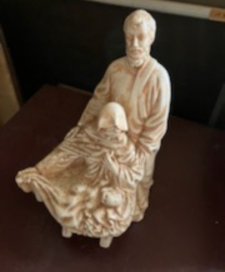 Vintge Mary Joseph Baby Jesus Ceramic Nativity Figure Statue