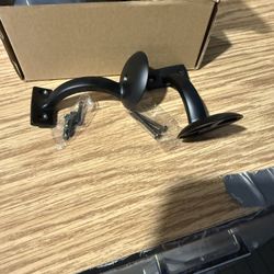 Heavy duty matte, black stair railing brackets