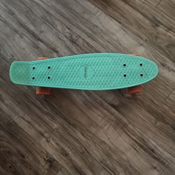 CHICAGO SKATES RETRO PENNY STYLE SKATEBOARD MINI CRUISER TEAL PINK BOARD