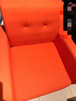 Orange Fabric Accent Chair