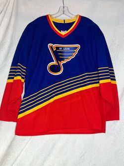 Vintage 1995-98 St. Louis Blues Music Horn Mens NHL Hockey Team Replica JERSEY L