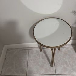 Mirrored side table. Top is a mirror.