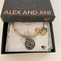 ALEX AND ANI Sand Castle Expandable Wire Charm Gold Bracelet