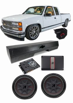 SIERRA OR SILVERADO OBS EXTENDED CAB BASS PACKAGE KICKER AUDIO INSTALLED