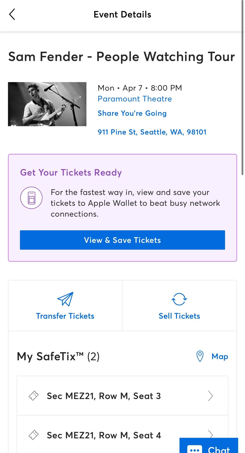 Sam Fender Tickets 4/8