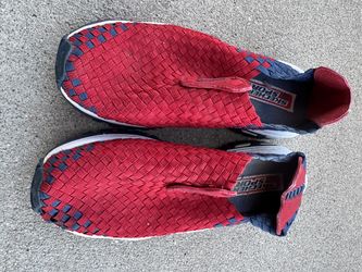 Skechers Sport Athletic Shoe Women's Sz 8 Red Blue Stretch Weave