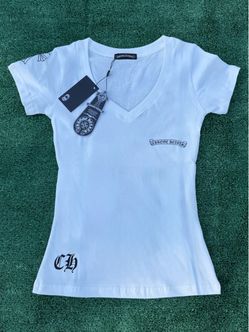 Chrome Hearts Cross Graphic V-Neck T-Shirt