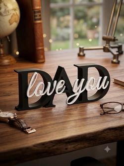 Custom "DAD Love You" Sign | 3D Printed Desk Decor, Father's Day Gift