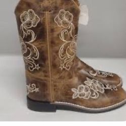 Shayla be Little Lass Brown Leather Boots Girls Sz 10 New