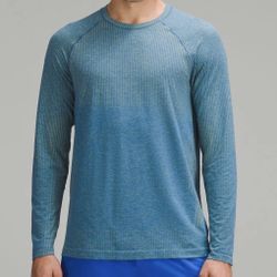 Lululemon Metal Vent Tech Long-Sleeve Shirt Utility Yellow/Blazer Blue Tone Size XS