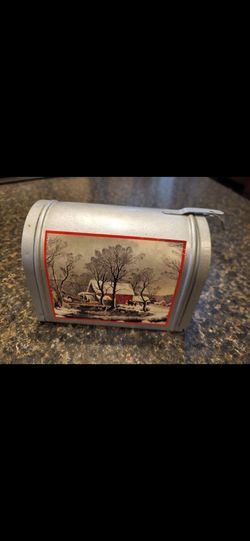 Mailbox silver with farm scene 5x4"