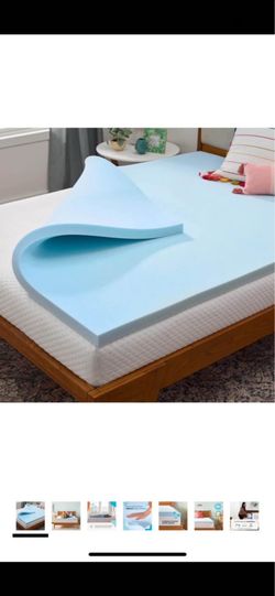 New LINENSPA Queen 2 inch Memory Foam Mattress Topper, Gel Memory Foam - Plush Feel - Cooling ,in a box