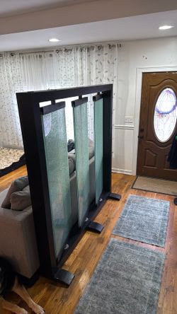 Triple Panel Cracked Glass Room Partition/ Divider