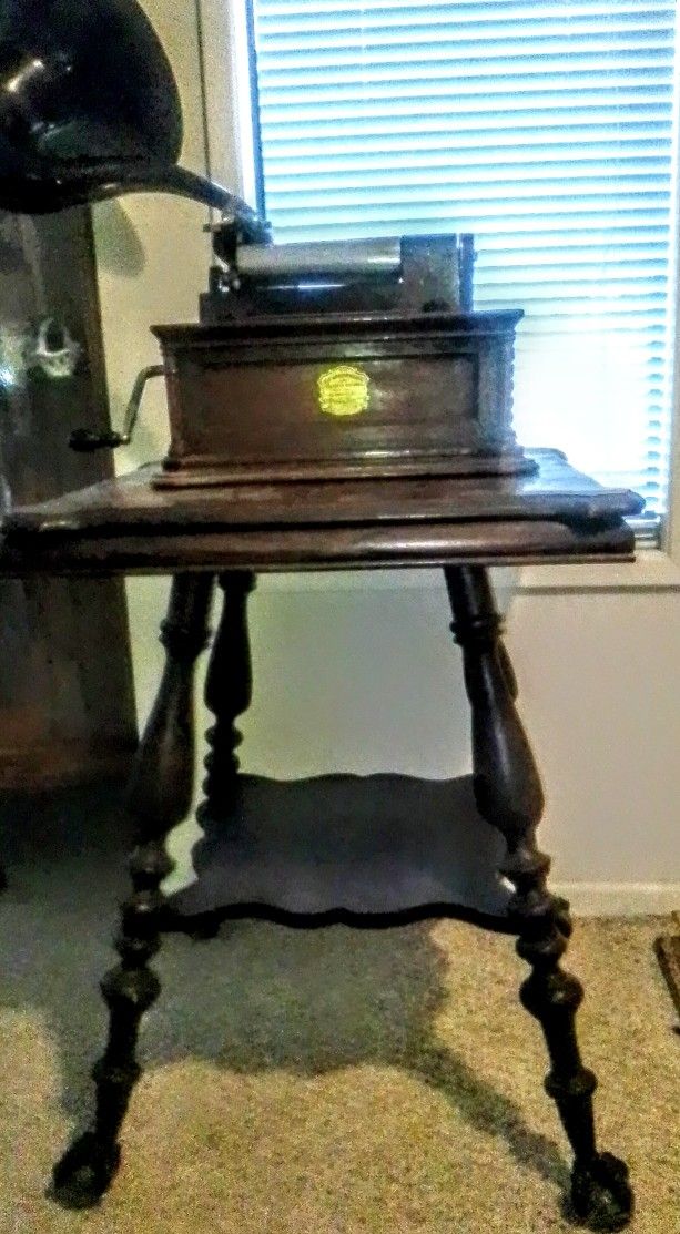 1900 Clawfoot Antique Table and 1902 Graphaphone
