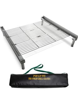 CAMPFIRE DEFENDER PROTECT PRESERVE CAMPING POP UP GRILL GRATES FOLDABLE EASY TO CLEAN NO COLD OR HOT SPOTS GRILLING