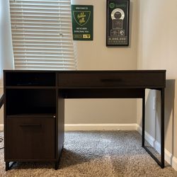 Modern Dark Wood Office Desk 