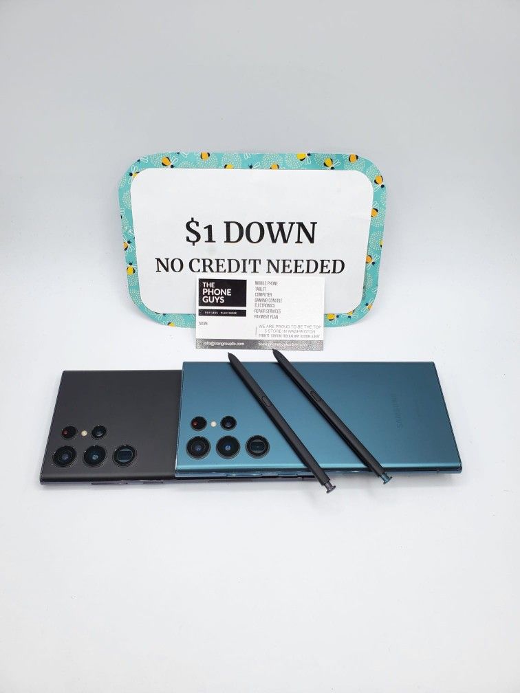 Samsung Galaxy S22 Ultra 90 DAY WARRANTY $1 DOWN NO CREDIT NEEDED