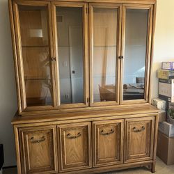 China Display Case With Storage Pedastal