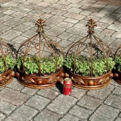 🪴 Set of 4 Antique-Style Hanging Plant Shelf with Faux Plants