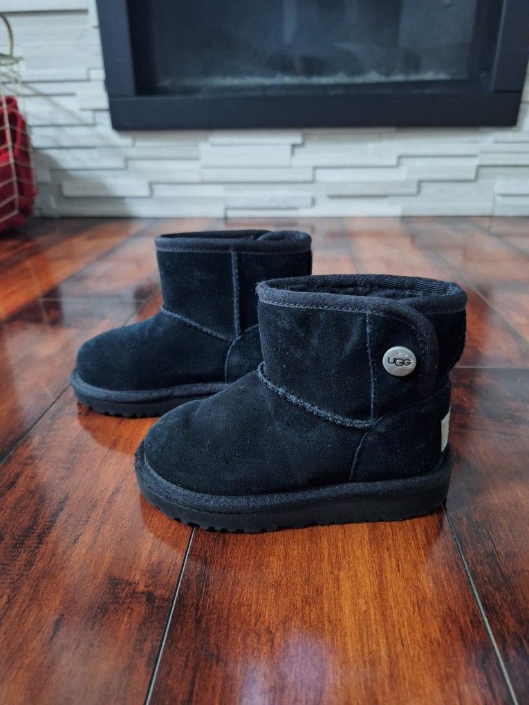 UGG Toddler Size 9 Black Suede Bootie T Jona Boots.