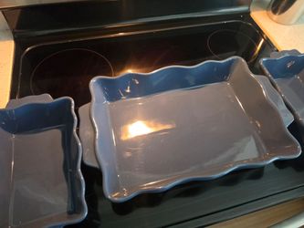Blue Ceramic Baking Dishes Set (3 pcs)