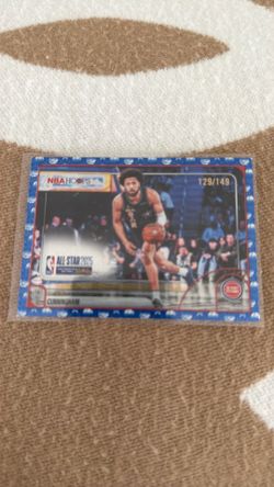 Cade Cunningham NUMBERED!  2025-26 Topps NBA Hoops #282 Light Burst Blue #022/149 All-Star 129/149