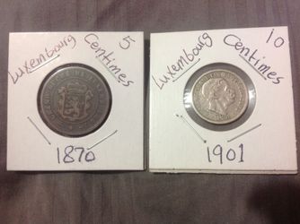 Luxembourg 5,10 Centimes (1870,1901 ) lot of 2 Coins