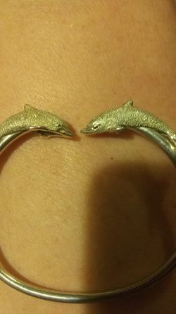 Sterling silver dolphin bracelet
