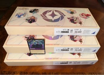 3 Lorcana Curators Collection Heroines Edition + Promo Card Bundle