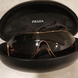 PRADA Gold Brass Tortoise Sunglasses 
