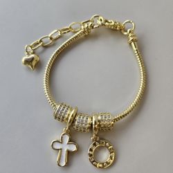 Pandora Style Gold Plated Bracelet