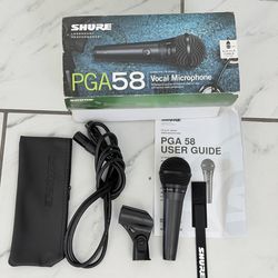 Shure PGG58 + Shure Clip Holder & Mic Cable (New)