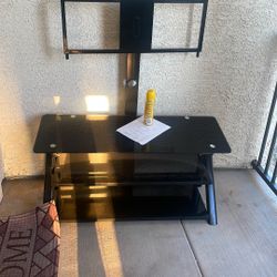 Dark Glass TV Stand $50